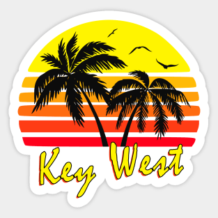 Key West Retro Sunset Sticker